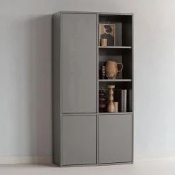 WOOOD Merel opbergkast grenen warmgrijs Warm grijs