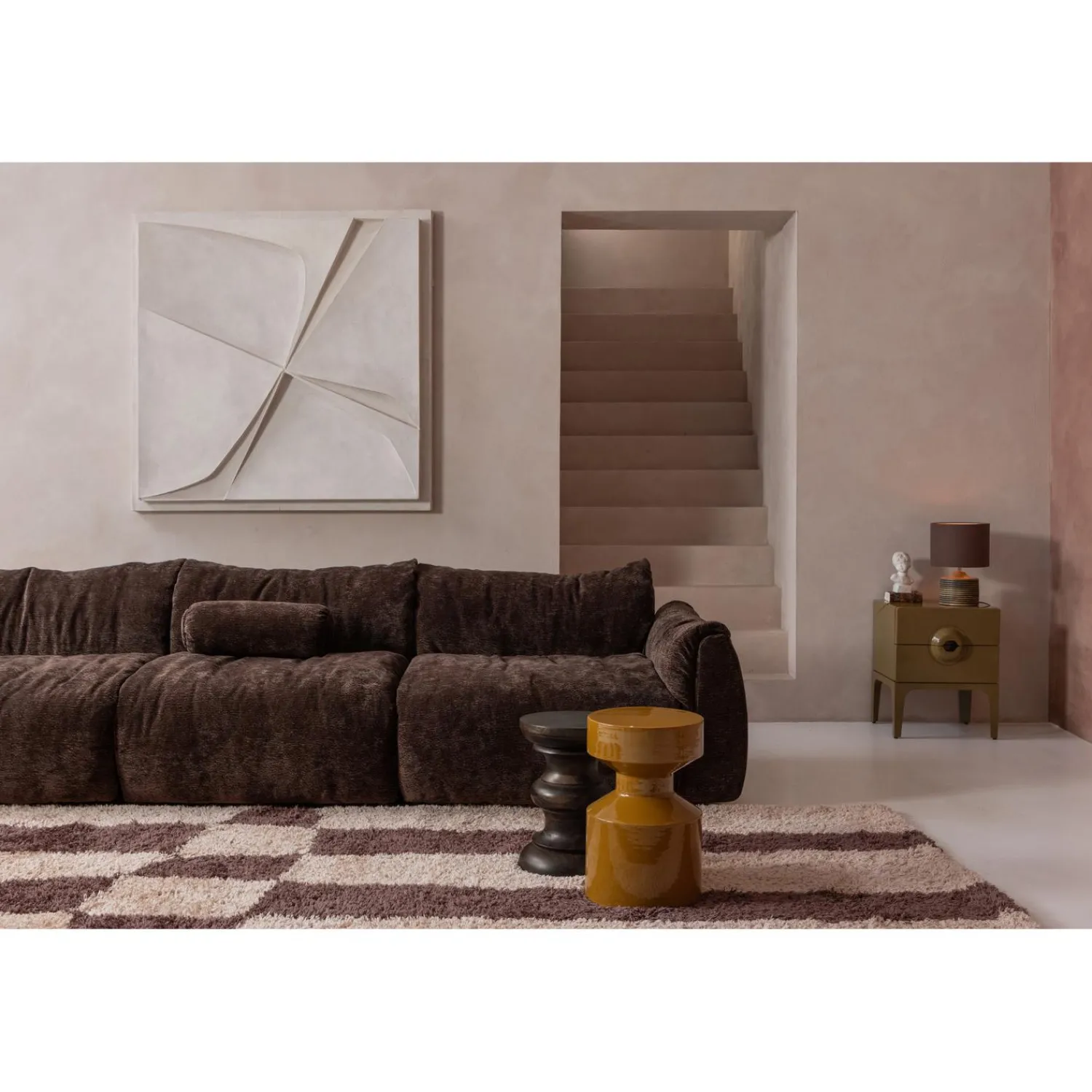 Sale WOOOD Merge ladekast/nachtkastje 2 lades hout honinggeel