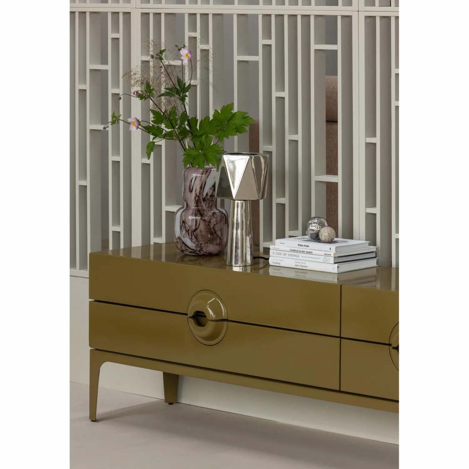 Outlet WOOOD Merge tv meubel hout Honinggeel