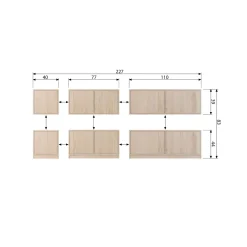 Online WOOOD Modulair onderkast 77 cm eiken naturel mat