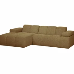Online WOOOD Mojo chaise longue bank links bouclé Geel/bruin melange