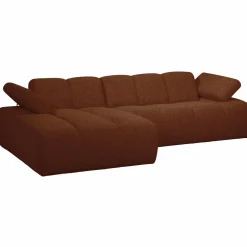 Sale WOOOD Mojo chaise longue bank links bouclé Roestbruin melange
