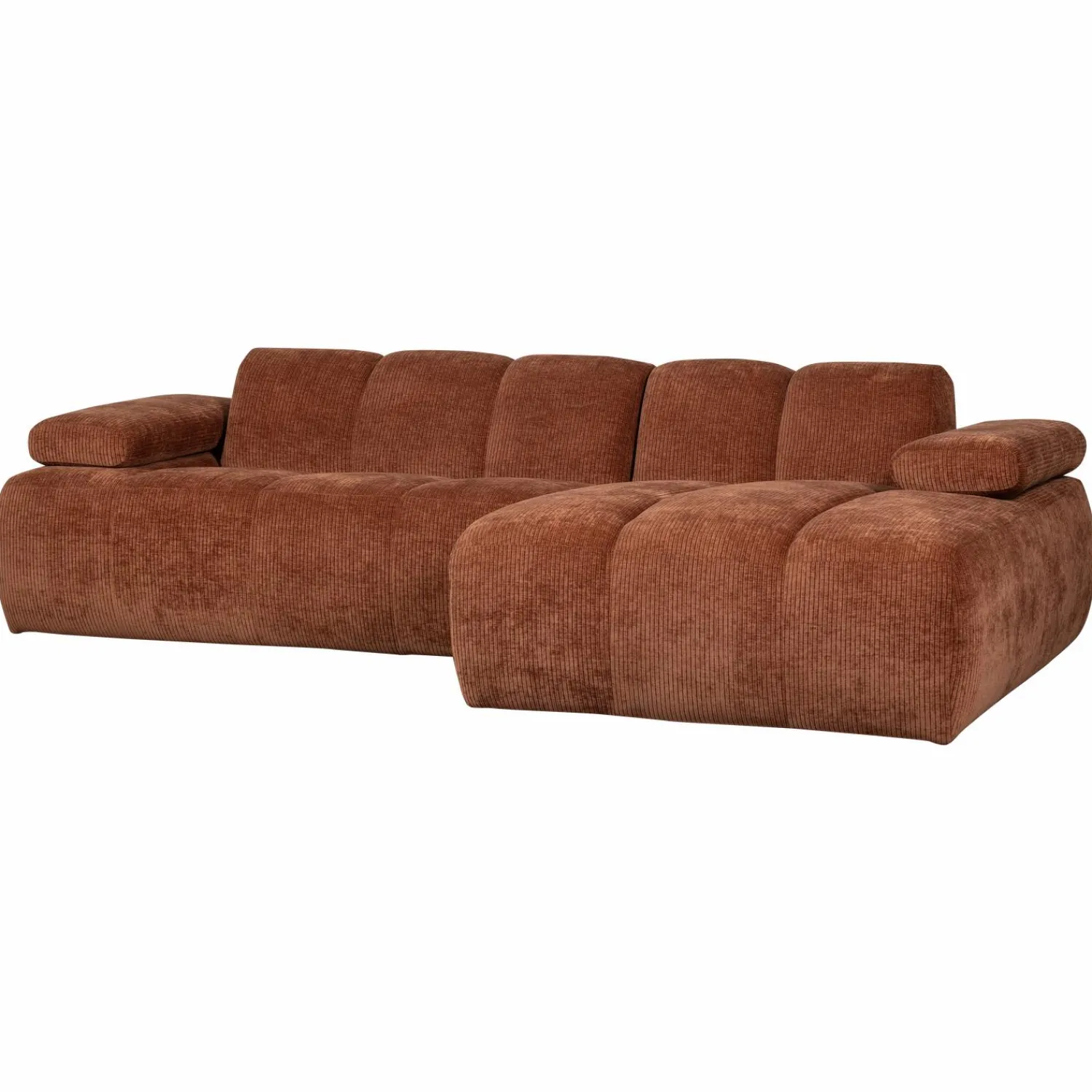 Discount WOOOD Mojo chaise longue bank rechts ribstof Roestbruin