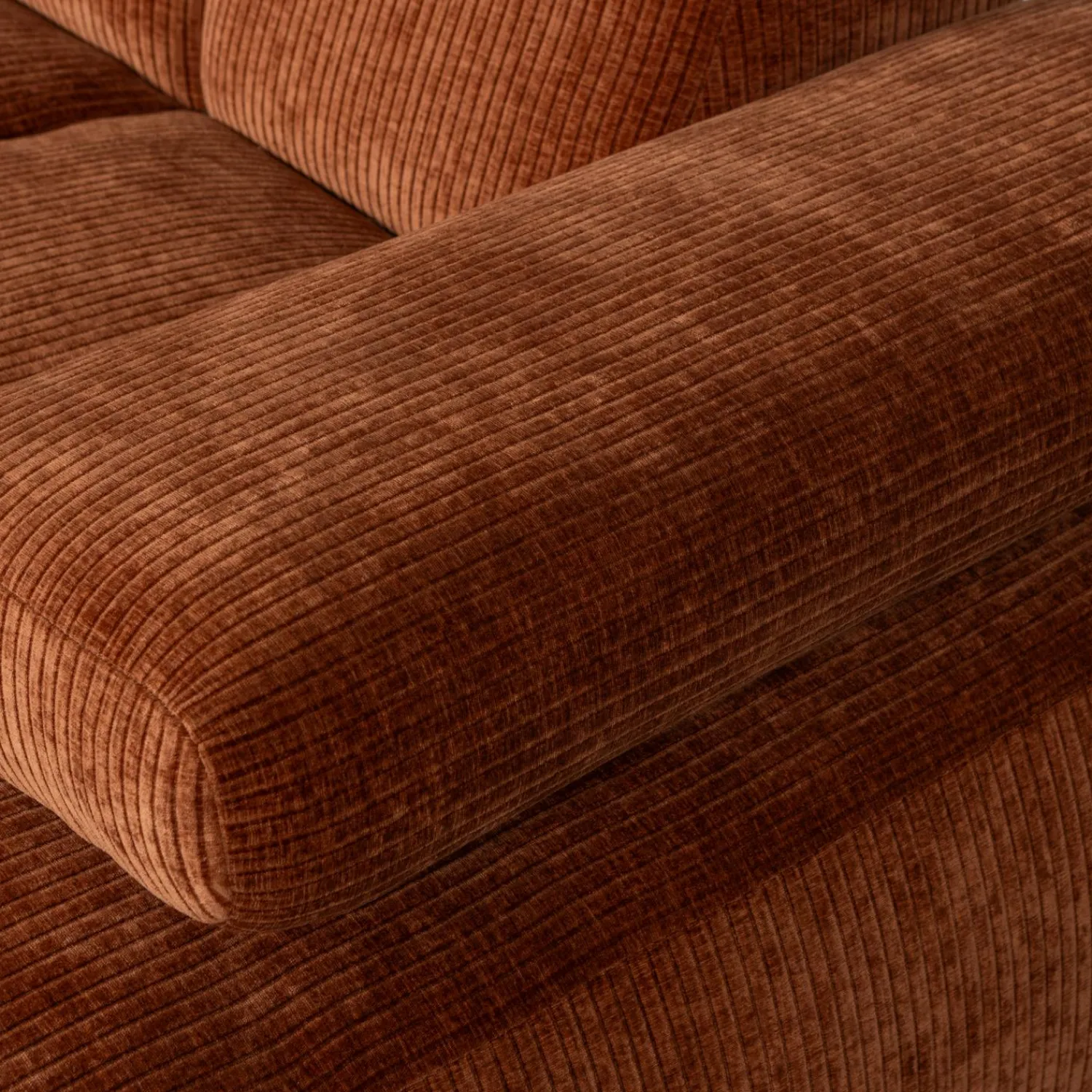 Discount WOOOD Mojo chaise longue bank rechts ribstof Roestbruin