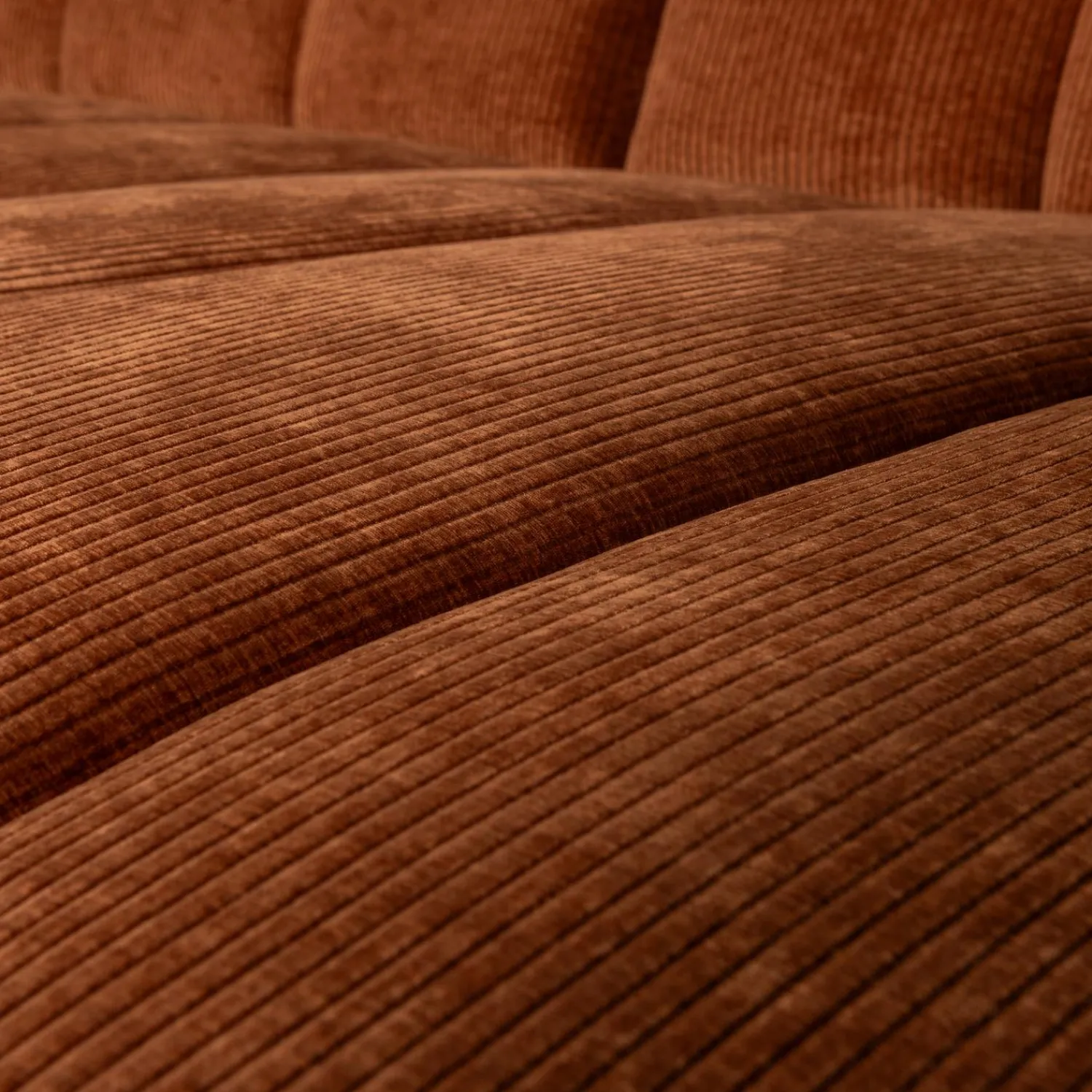 Discount WOOOD Mojo chaise longue bank rechts ribstof Roestbruin