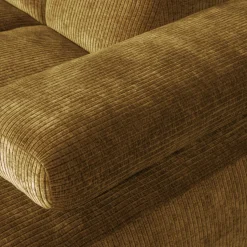 WOOOD Mojo chaise longue bank rechts ribstof Honinggeel