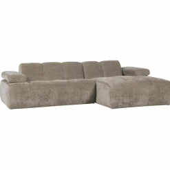 New WOOOD Mojo chaise longue bank rechts ribstof donker zand Donkerzand