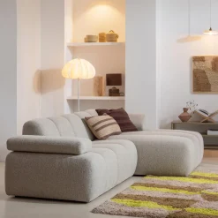 Hot WOOOD Mojo chaise longue bank rechts bouclé Beige melange