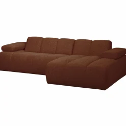 New WOOOD Mojo chaise longue bank rechts bouclé Roestbruin melange