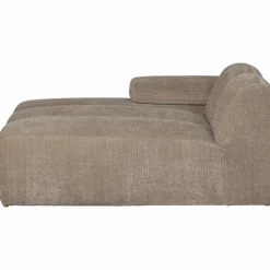 Online WOOOD Mojo chaise longue element links ribstof Donkerzand