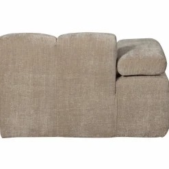 Online WOOOD Mojo chaise longue element links ribstof Donkerzand