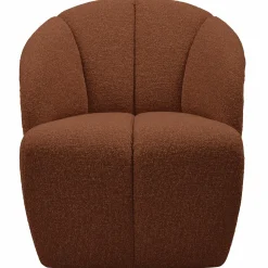 Clearance WOOOD Mojo draaifauteuil bouclé Roestbruin melange