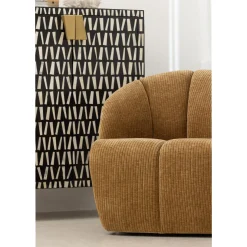 Clearance WOOOD Mojo draaifauteuil ribstof Honinggeel