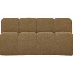 WOOOD Mojo eetbank 164 cm met rugleuning bouclé Geel/bruin melange