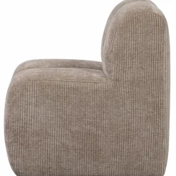 Clearance WOOOD Mojo eetbankje 84 cm met rugleuning ribstof donker zand Donkerzand