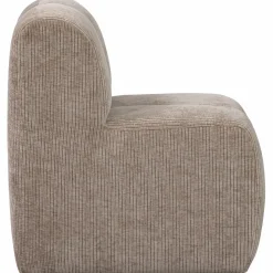 Clearance WOOOD Mojo eetbankje 84 cm met rugleuning ribstof donker zand Donkerzand