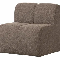 Hot WOOOD Mojo eetbankje 84 cm met rugleuning bouclé Bruin melange