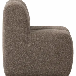 Hot WOOOD Mojo eetbankje 84 cm met rugleuning bouclé Bruin melange