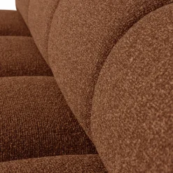 Discount WOOOD Mojo eetbankje 164 cm met rugleuning bouclé roestbruin mel Roestbruin melange