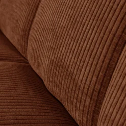 Clearance WOOOD Mojo eetbankje 164 cm met rugleuning ribstof Roestbruin