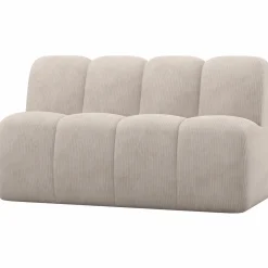 Sale WOOOD Mojo eetbankje 164 cm met rugleuning ribstof ecru