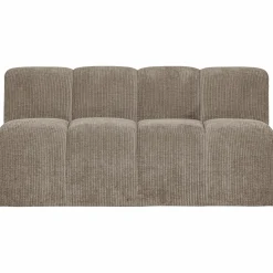 WOOOD Mojo eetbankje 164 cm met rugleuning ribstof donker zand Donkerzand