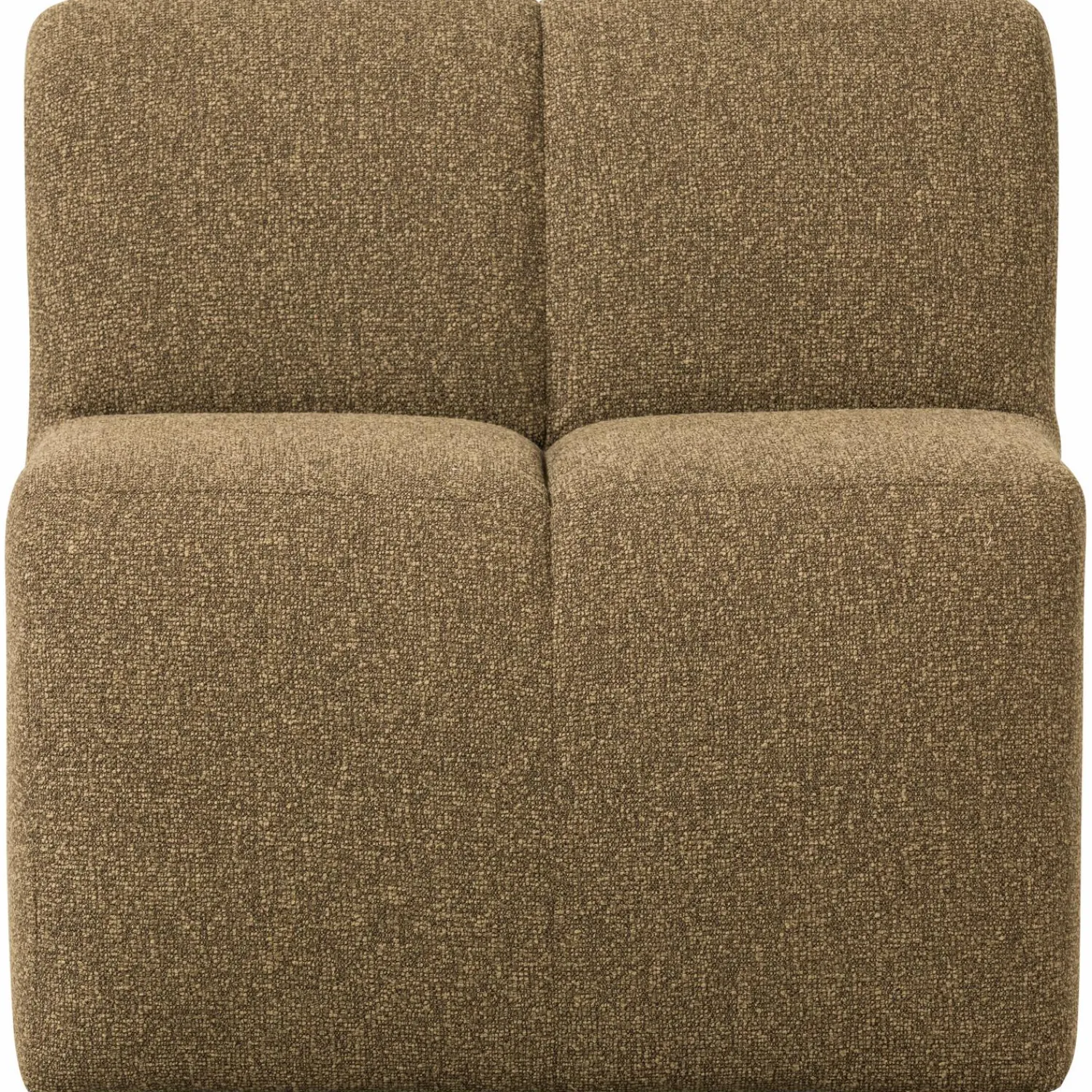 Outlet WOOOD Mojo eetbankje 84 cm met rugleuning bouclé Geel/bruin melange