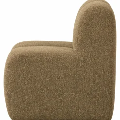 Outlet WOOOD Mojo eetbankje 84 cm met rugleuning bouclé Geel/bruin melange