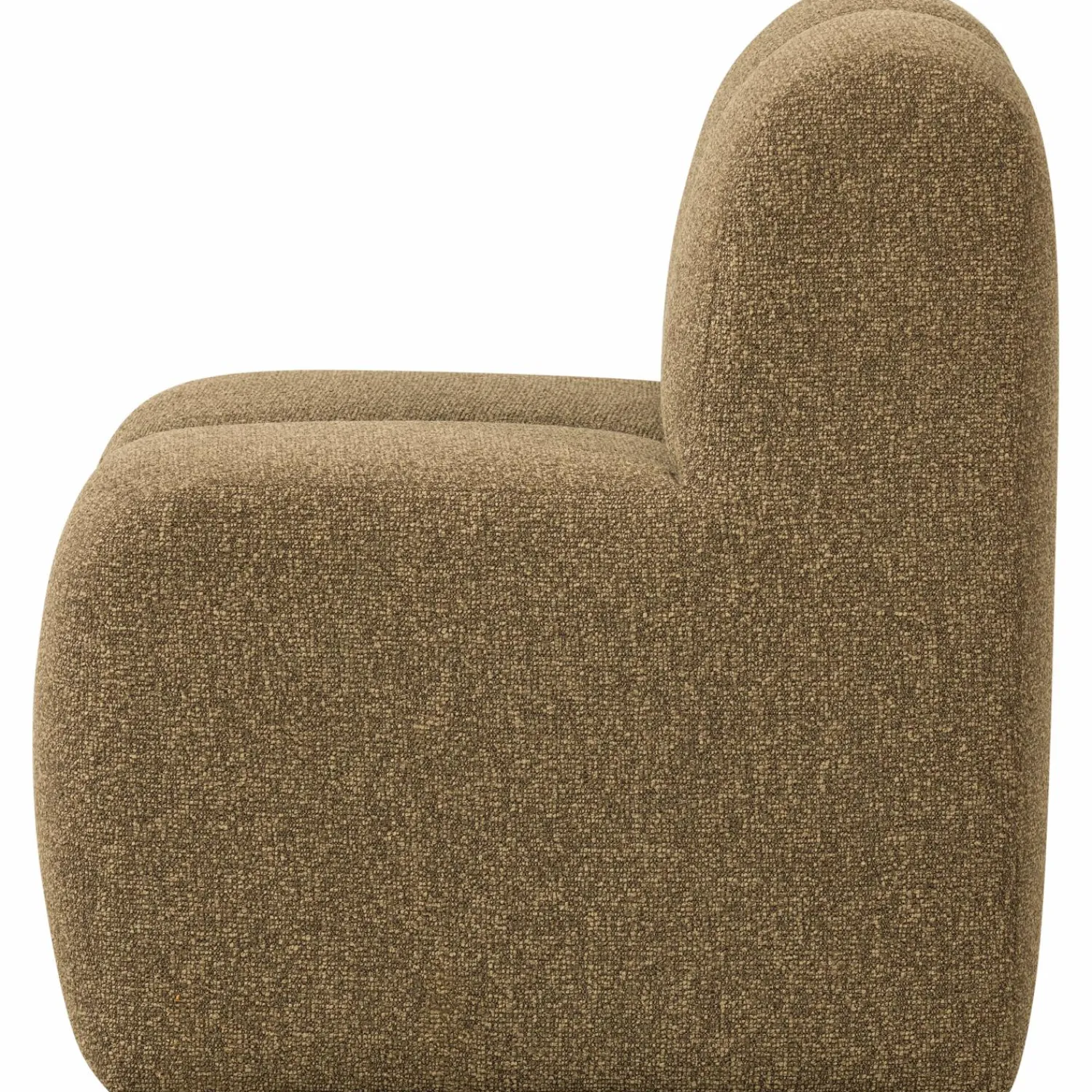 Outlet WOOOD Mojo eetbankje 84 cm met rugleuning bouclé Geel/bruin melange