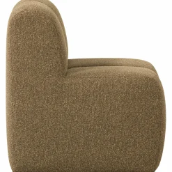 Outlet WOOOD Mojo eetbankje 84 cm met rugleuning bouclé Geel/bruin melange