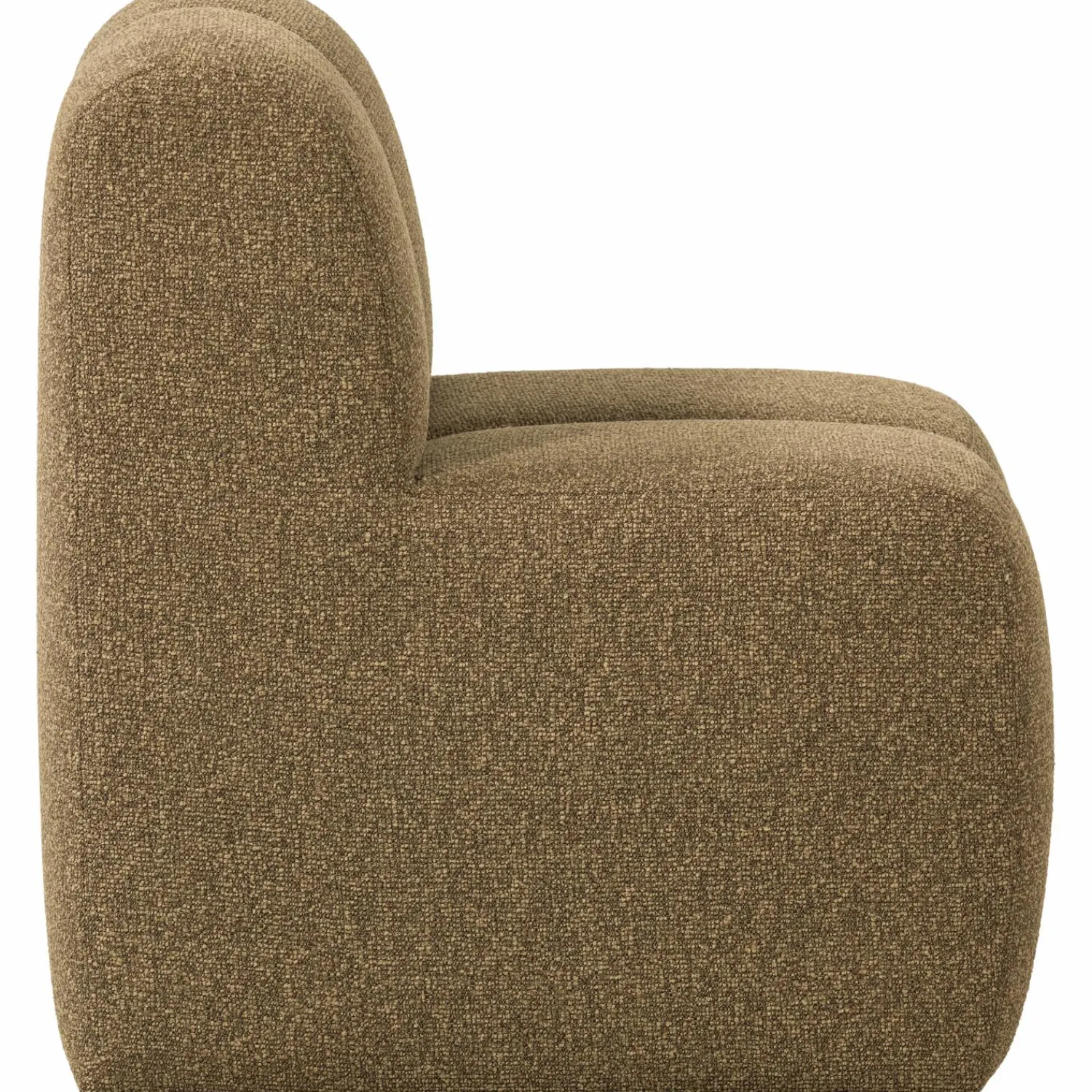 Outlet WOOOD Mojo eetbankje 84 cm met rugleuning bouclé Geel/bruin melange