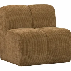 Discount WOOOD Mojo eetbankje 84 cm met rugleuning ribstof Honinggeel