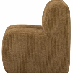 Discount WOOOD Mojo eetbankje 84 cm met rugleuning ribstof Honinggeel