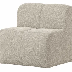 New WOOOD Mojo eetbankje 84 cm met rugleuning bouclé Beige melange