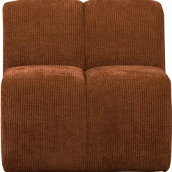 Sale WOOOD Mojo eetbankje 84 cm met rugleuning ribstof Roestbruin