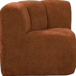 Sale WOOOD Mojo eetbankje hoek met rugleuning ribstof Roestbruin