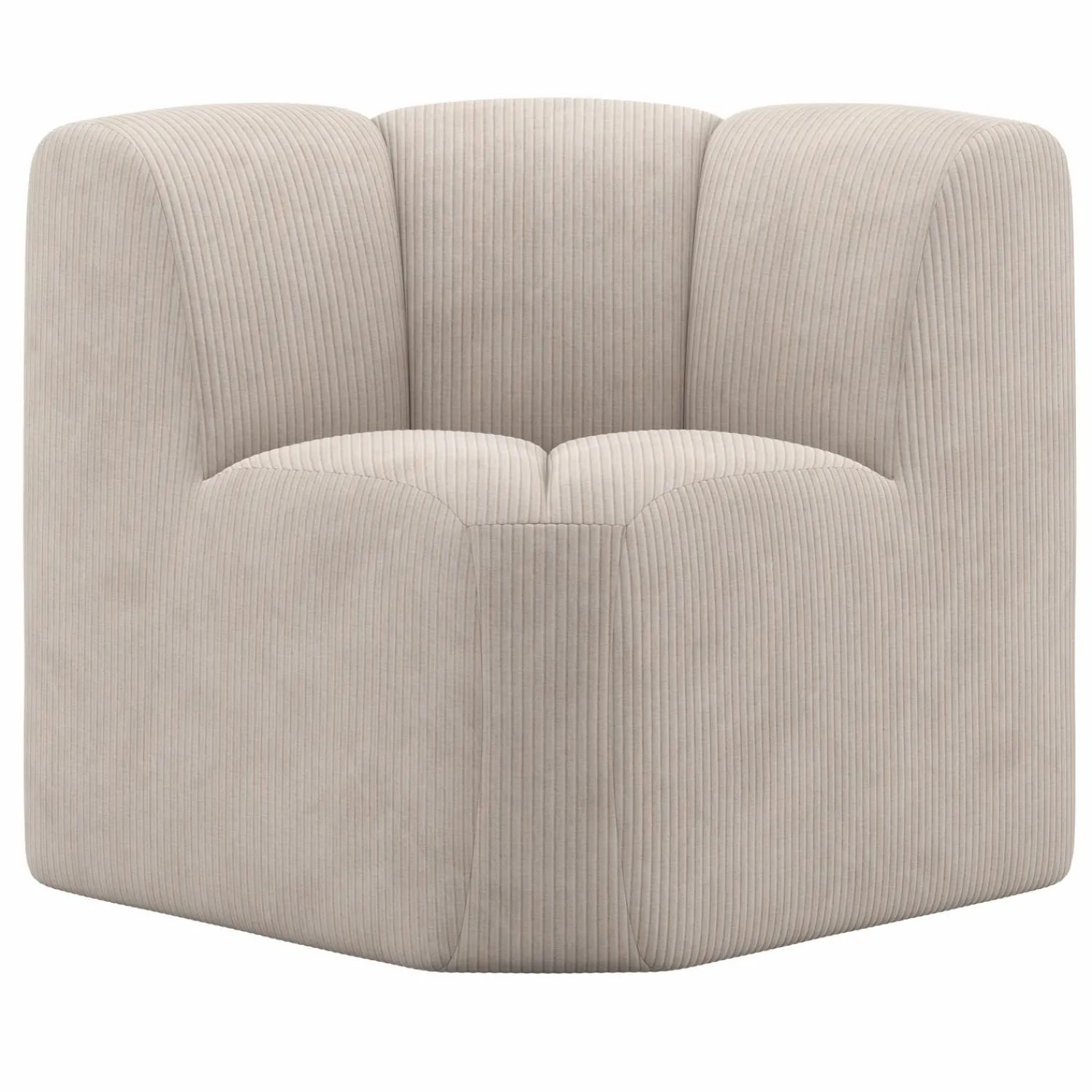 Outlet WOOOD Mojo eetbankje hoek met rugleuning ribstof ecru