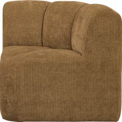 Sale WOOOD Mojo eetbankje hoek met rugleuning ribstof Honinggeel