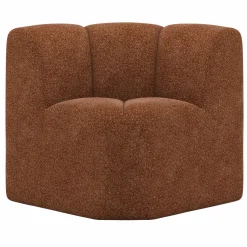 Best WOOOD Mojo eetbankje hoek met rugleuning wollig Roestbruin