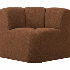 Hot WOOOD Mojo eetbankje hoek met rugleuning bouclé Roestbruin melange