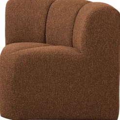 Hot WOOOD Mojo eetbankje hoek met rugleuning bouclé Roestbruin melange