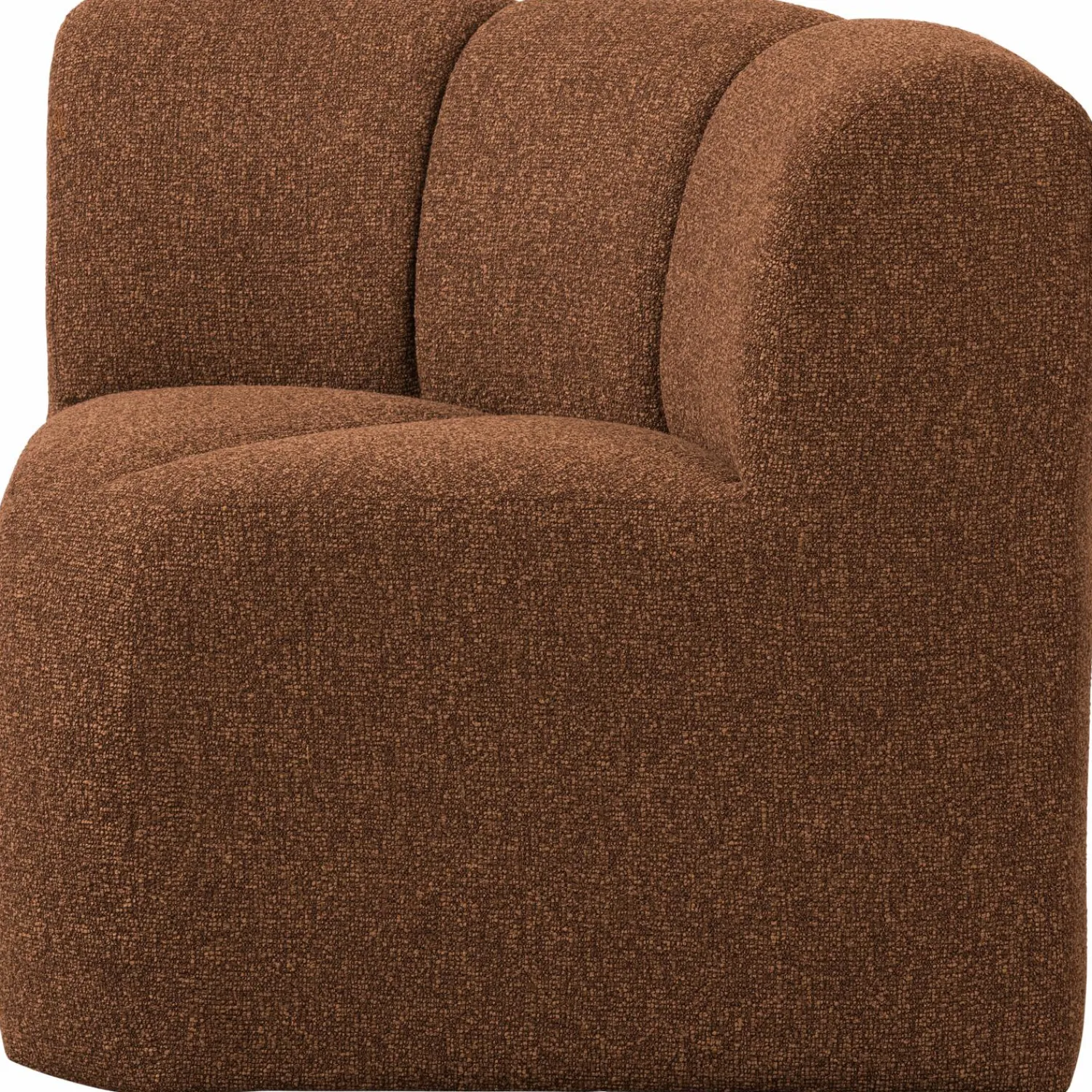 Hot WOOOD Mojo eetbankje hoek met rugleuning bouclé Roestbruin melange