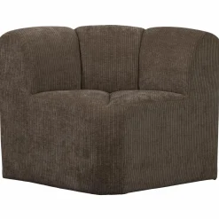 Hot WOOOD Mojo eetbankje hoek met rugleuning ribstof Bruin