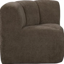 Hot WOOOD Mojo eetbankje hoek met rugleuning ribstof Bruin