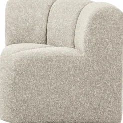 Hot WOOOD Mojo eetbankje hoek met rugleuning bouclé Beige melange