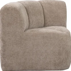 WOOOD Mojo eetbankje hoek met rugleuning ribstof donker zand Donkerzand