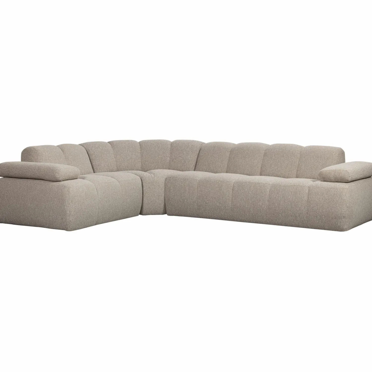 Clearance WOOOD Mojo hoekbank links bouclé Beige melange