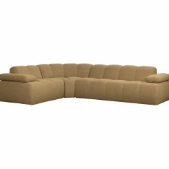 Hot WOOOD Mojo hoekbank links bouclé Geel/bruin melange