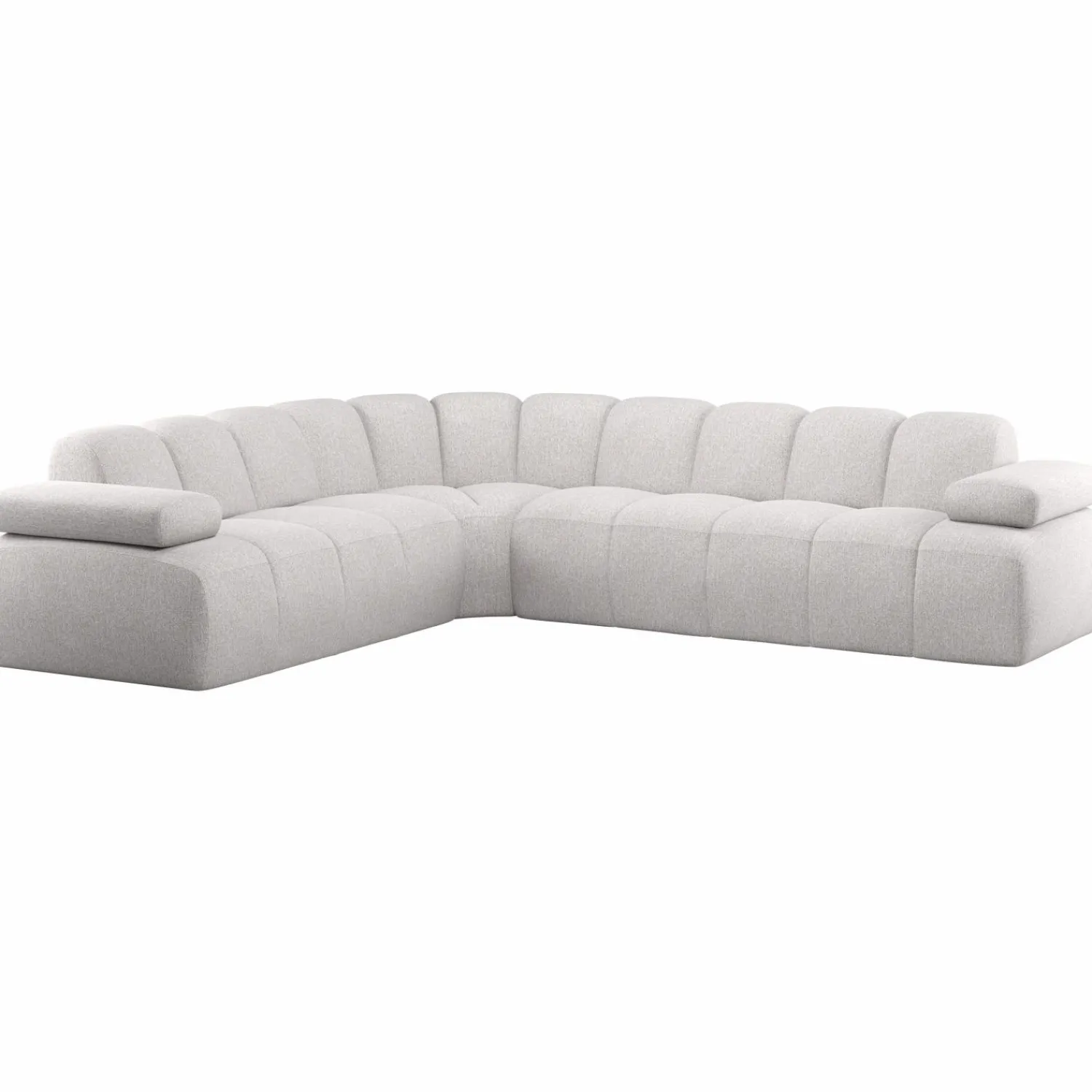 Outlet WOOOD Mojo hoekbank links bouclé ecru melange