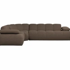 Online WOOOD Mojo hoekbank links bouclé Bruin melange